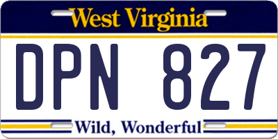 WV license plate DPN827