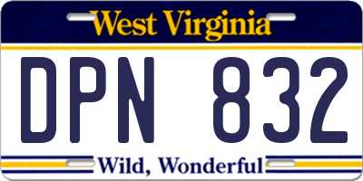 WV license plate DPN832