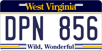 WV license plate DPN856