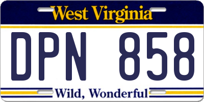 WV license plate DPN858