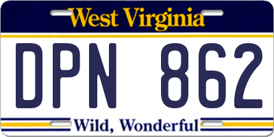 WV license plate DPN862