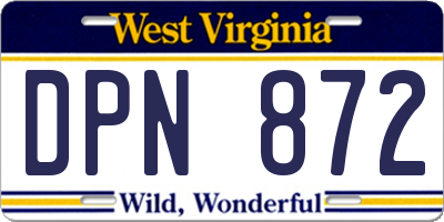 WV license plate DPN872