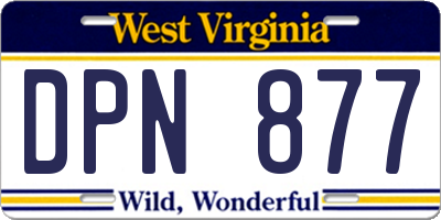 WV license plate DPN877