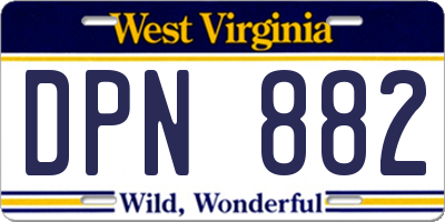 WV license plate DPN882