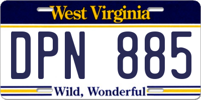 WV license plate DPN885