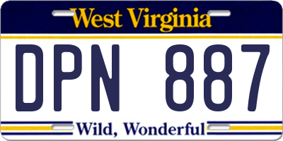 WV license plate DPN887