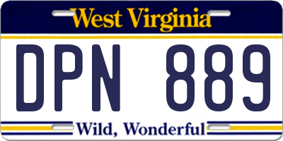 WV license plate DPN889