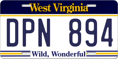 WV license plate DPN894
