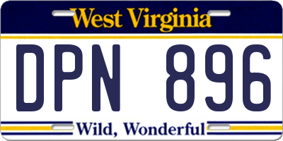 WV license plate DPN896