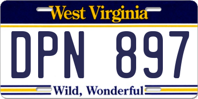 WV license plate DPN897