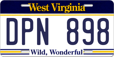 WV license plate DPN898