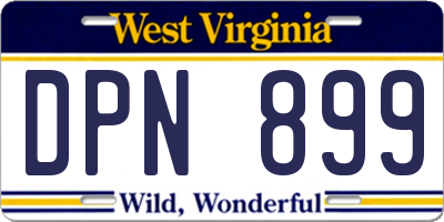 WV license plate DPN899