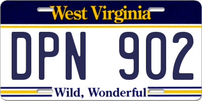 WV license plate DPN902