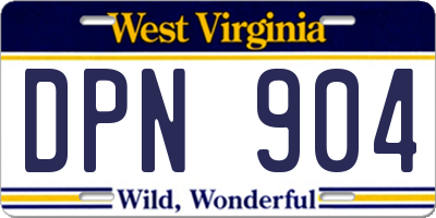 WV license plate DPN904