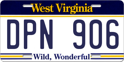 WV license plate DPN906