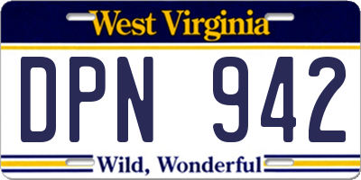 WV license plate DPN942