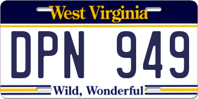 WV license plate DPN949