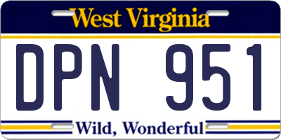 WV license plate DPN951