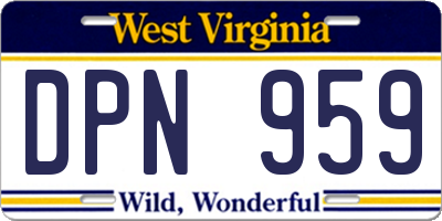 WV license plate DPN959