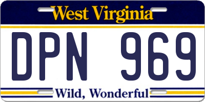 WV license plate DPN969