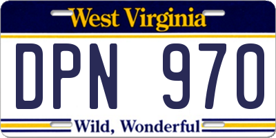 WV license plate DPN970
