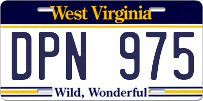 WV license plate DPN975