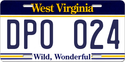 WV license plate DPO024