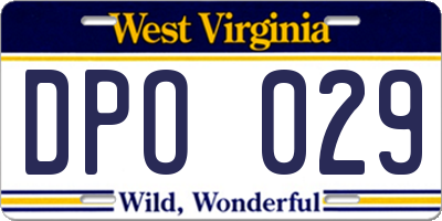 WV license plate DPO029