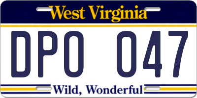 WV license plate DPO047