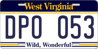 WV license plate DPO053