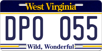 WV license plate DPO055
