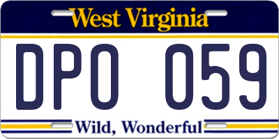WV license plate DPO059