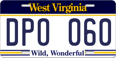 WV license plate DPO060