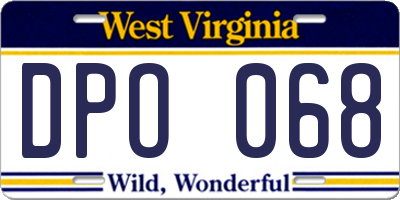 WV license plate DPO068