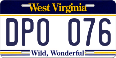 WV license plate DPO076