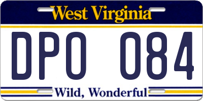 WV license plate DPO084