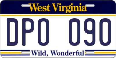 WV license plate DPO090