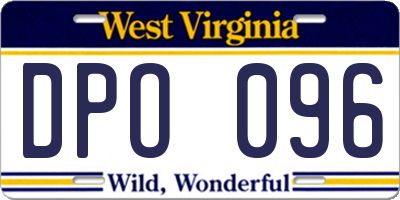 WV license plate DPO096