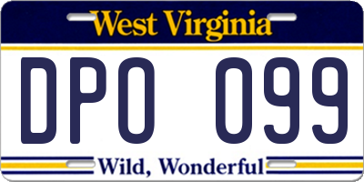 WV license plate DPO099