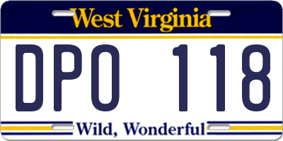 WV license plate DPO118