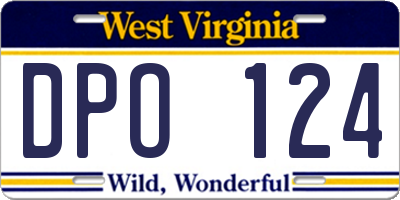 WV license plate DPO124
