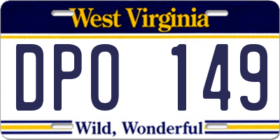 WV license plate DPO149