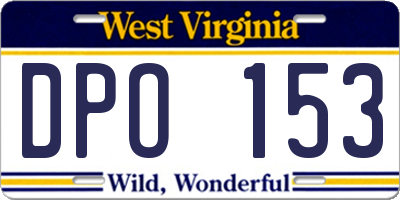 WV license plate DPO153