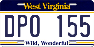 WV license plate DPO155