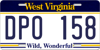 WV license plate DPO158