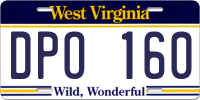 WV license plate DPO160