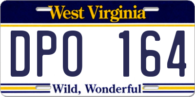 WV license plate DPO164