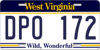 WV license plate DPO172