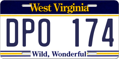 WV license plate DPO174