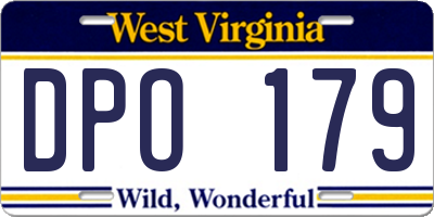 WV license plate DPO179